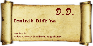 Dominik Diána névjegykártya